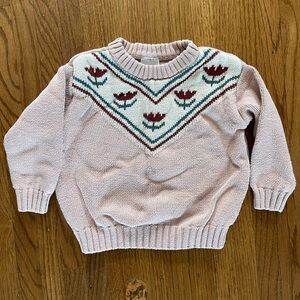 LC Lauren Conrad Pink Sweater with Floral Design